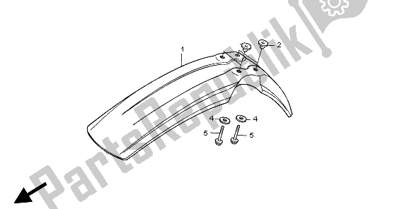 Todas las partes para Guardabarros Delantero de Honda XR 250R 1995