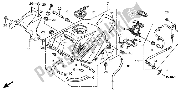 Alle onderdelen voor de Benzinetank van de Honda CBR 125 RW 2010