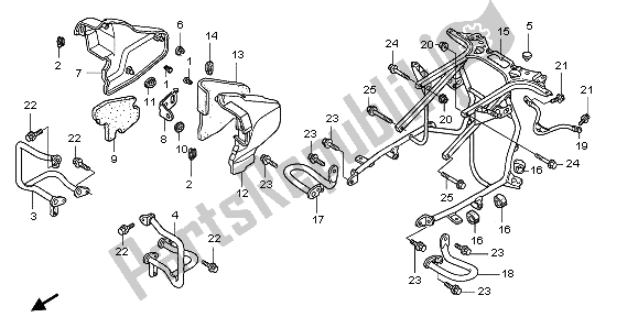 All parts for the Engine Guard of the Honda GL 1800 2009