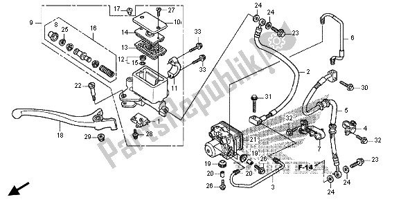 Todas las partes para Fr. Cilindro Maestro Del Freno de Honda FES 125A 2012