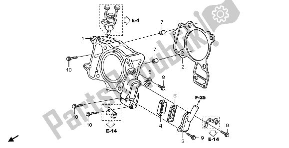 All parts for the Cylinder & Reed Valve of the Honda NSS 250A 2009