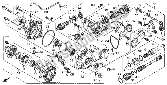 Todas as partes de Engrenagem Final Dianteira do Honda TRX 420 FA Fourtrax Rancher AT 2010