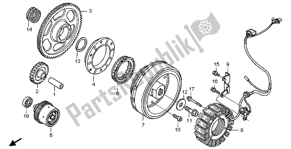 All parts for the Generator of the Honda VTX 1300S 2006