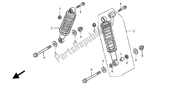 Tutte le parti per il Cuscino Posteriore del Honda TRX 420 FA Fourtrax Rancher AT 2012