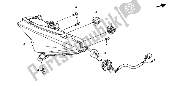All parts for the Taillight of the Honda CBR 250R 2013