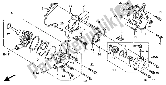 All parts for the Water Pump of the Honda CBF 1000 SA 2010