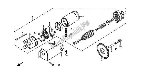 Todas as partes de Motor De Arranque do Honda ST 1100 1993