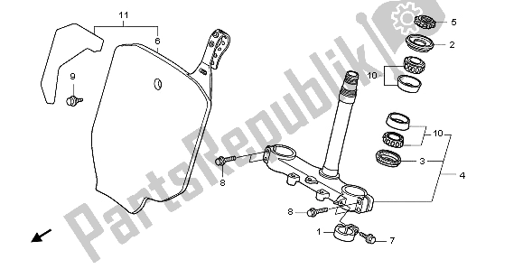 All parts for the Steering Stem of the Honda CRF 150R SW 2009