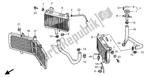 Alle onderdelen voor de Radiator van de Honda GL 1500 SE 1999