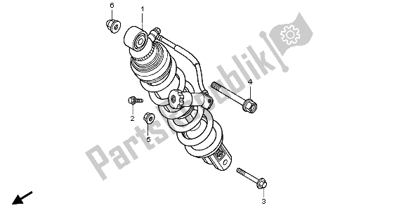 All parts for the Rear Cushion of the Honda NTV 650 1995