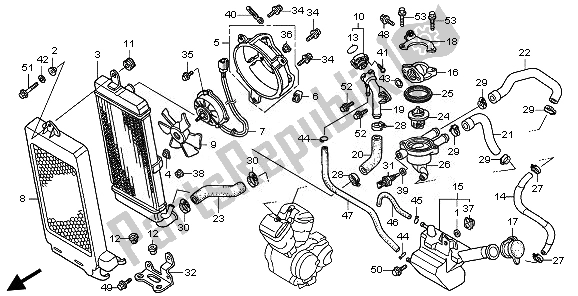 All parts for the Radiator of the Honda VT 750S 2011