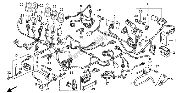 Tutte le parti per il Cablaggio del Honda XL 1000V 2007