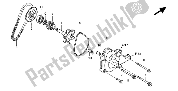 Todas las partes para Bomba De Agua de Honda XL 1000 VA 2004