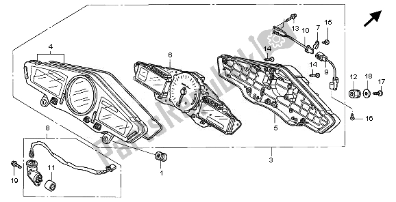 Alle onderdelen voor de Meter (mph) van de Honda VFR 800A 2008