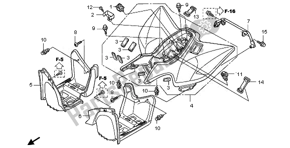 All parts for the Rear Fender of the Honda TRX 90X 2011