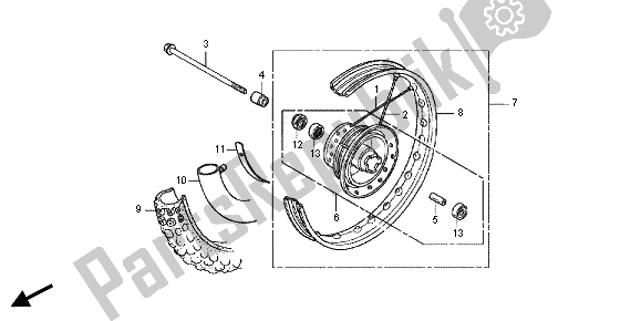 All parts for the Front Wheel of the Honda CRF 70F 2012
