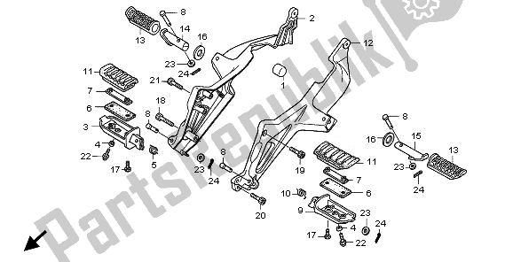 Todas as partes de Passo do Honda NT 700 VA 2010