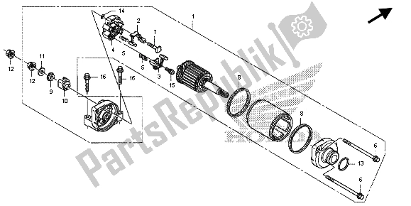 All parts for the Starting Motor of the Honda CB 600 FA Hornet 2013