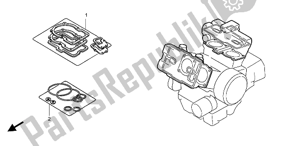 All parts for the Eop-1 Gasket Kit A of the Honda VFR 800A 2002