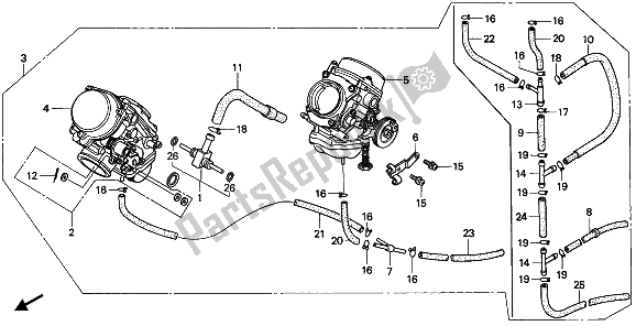 Todas las partes para Carburador (montaje) de Honda XRV 750 Africa Twin 1993