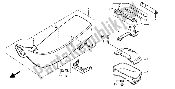 Toutes les pièces pour le Siège du Honda XR 600R 1996