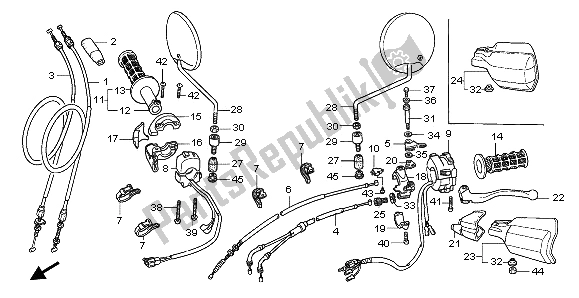 All parts for the Switch & Cable of the Honda XL 600V Transalp 1995
