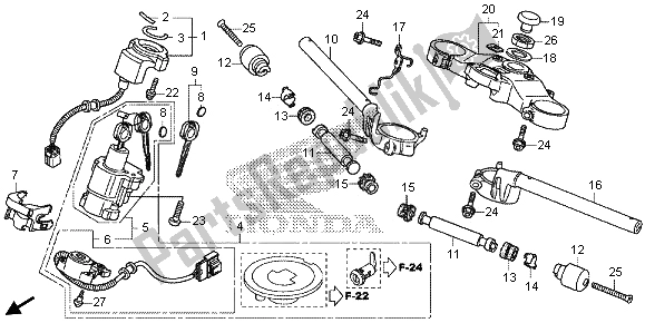 Tutte le parti per il Gestire Il Tubo E Il Ponte Superiore del Honda CBR 600 RR 2013