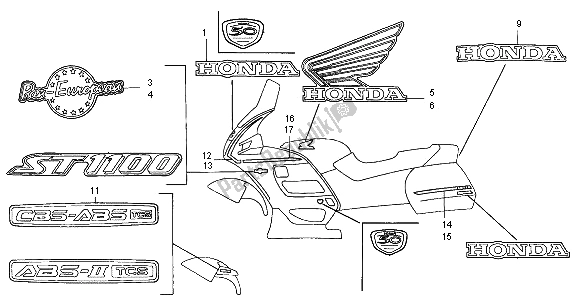 Todas las partes para Marca de Honda ST 1100A 2001