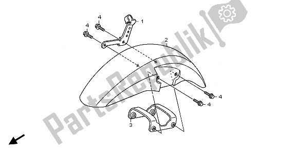 Tutte le parti per il Parafango Anteriore del Honda XL 125V 2011