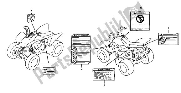 Tutte le parti per il Etichetta Di Avvertenza del Honda TRX 250 EX Sportrax 2007