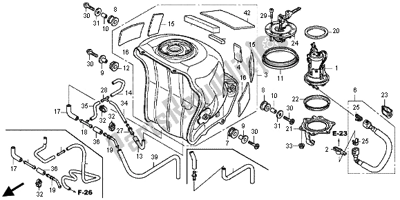 Todas as partes de Tanque De Combustível E Bomba De Combustível do Honda CBR 1000 RR 2012