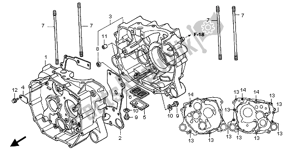 All parts for the Crankcase of the Honda TRX 250 EX Sporttrax 2001