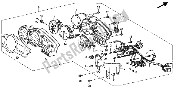 Todas as partes de Metro (kmh) do Honda RVF 750R 1994