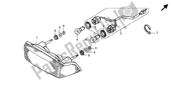 All parts for the Taillight of the Honda NTV 650 1995