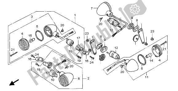 Toutes les pièces pour le Clignotant du Honda VT 1100C 1995