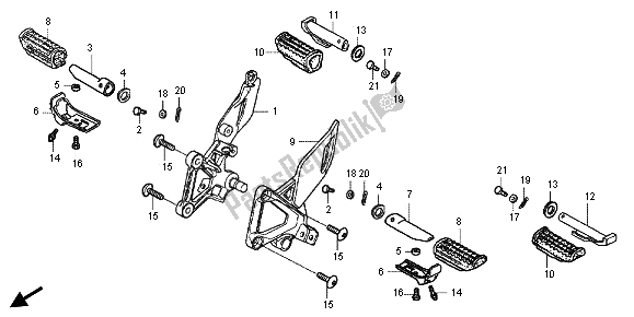 Tutte le parti per il Passo del Honda CBR 125R 2013