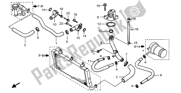 Tutte le parti per il Tubo Dell'acqua del Honda ST 1100 1995