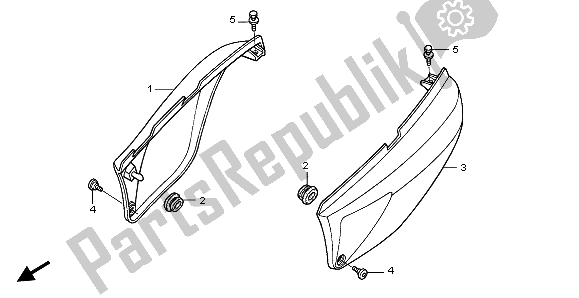 All parts for the Side Cover of the Honda XL 125V 2002