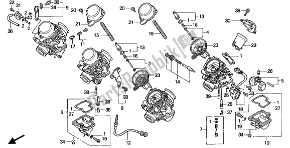 All parts for the Carburetor (component Parts) of the Honda CBR 900 RR 1994