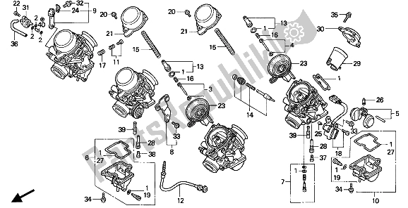 Toutes les pièces pour le Carburateur (composants) du Honda CBR 900 RR 1994