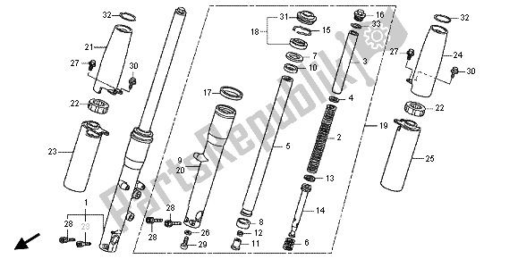 Todas las partes para Tenedor Frontal de Honda VT 750C2B 2012