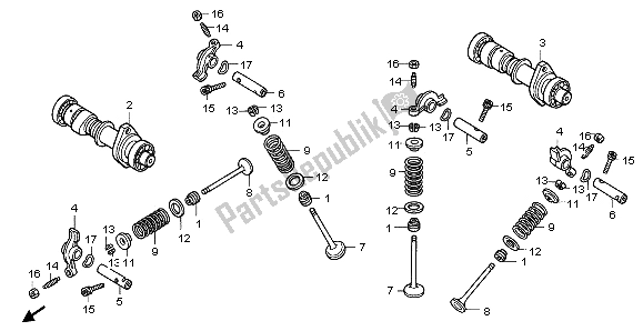 Todas las partes para árbol De Levas Y Válvula de Honda VT 125C 1999