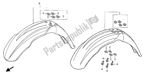 Tutte le parti per il Parafango Anteriore del Honda CR 125R 2007