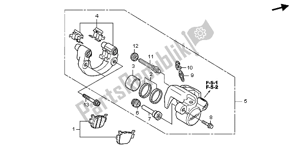 Todas las partes para Pinza De Freno Trasero de Honda FES 150 2009