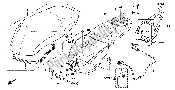 Todas las partes para Asiento Y Caja De Equipaje de Honda SH 300A 2009