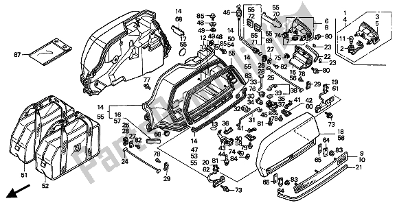 All parts for the Saddlebag of the Honda GL 1500 SE 1994