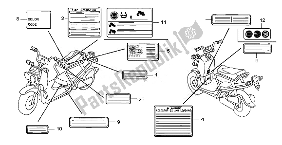 Todas las partes para Etiqueta De Precaución de Honda NPS 50 2008