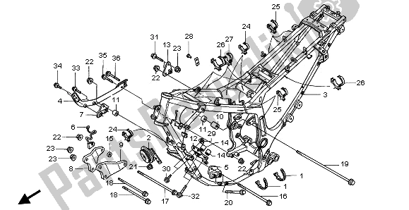 Tutte le parti per il Corpo Del Telaio del Honda XRV 750 Africa Twin 1996