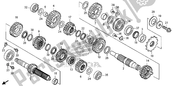 Alle onderdelen voor de Overdragen van de Honda CRF 250X 2013