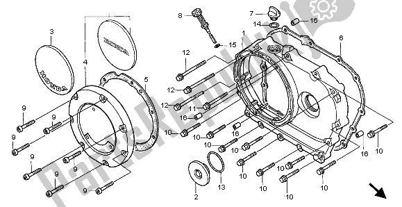 Todas las partes para Tapa Del Cárter Derecho de Honda VT 1100C3 1999
